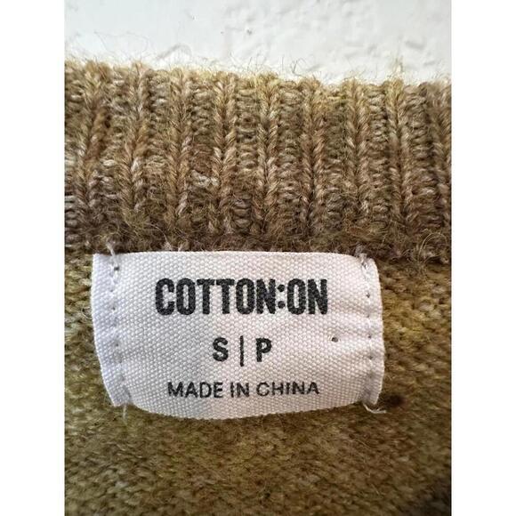 Cotton On Cut Out Back Sweater Size S Multicolor Long Sleeves Knitted Crop Boho - Picture 6 of 6